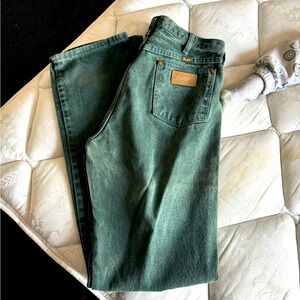 Men’s Vintage Green Wrangler Jeans 35x36